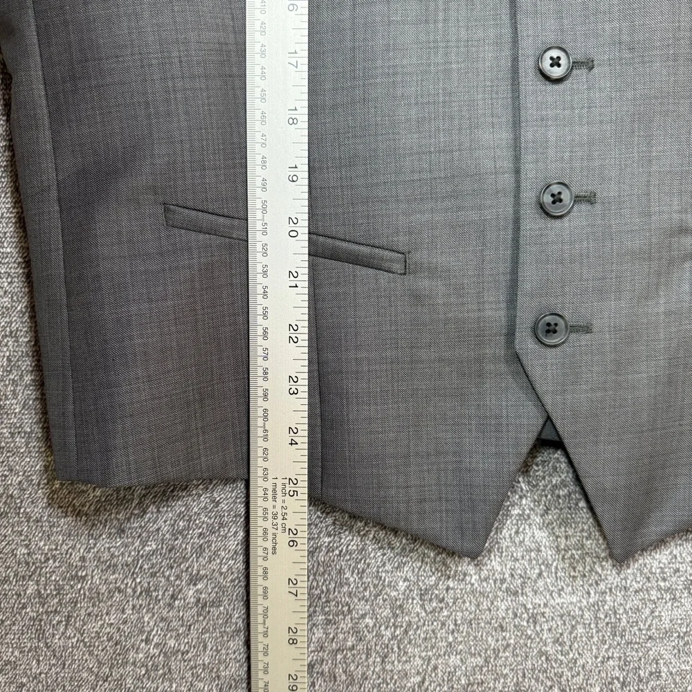 Express Suit Vest Mens L Gray Wool Blend Waistcoat Size Large Adjustable Back
